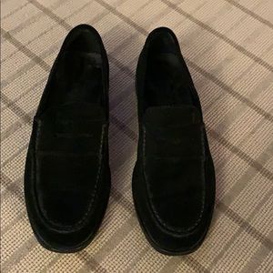 Tod’s black suede loafers